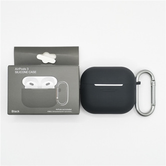Jednobarevný obal s karabinou pro AirPods 3,Black