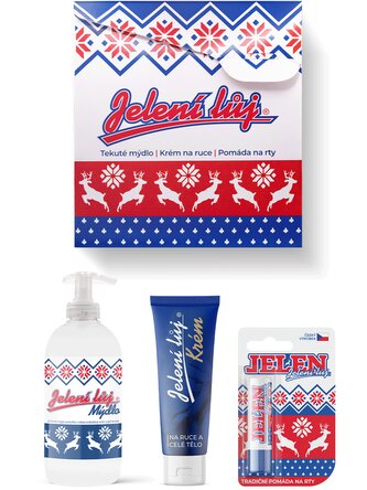 Pečující sada Jelení lůj | Jelen - Tekuté mýdlo + Krém na ruce + Pomáda na rty