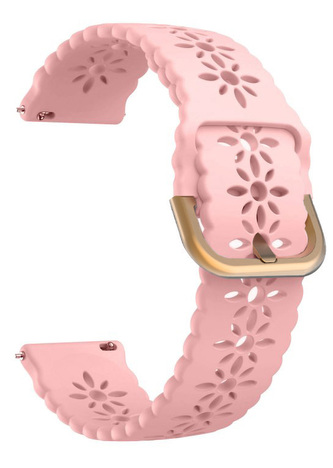 Řemínek s perforováním a přezkovým zapínáním 20mm,Světle růžová se zlatou přezkou