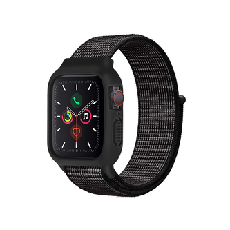 Nylonový set 2v1 pro Apple Watch 42/44/45mm,Černo-Bílá