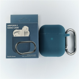 Jednobarevný obal s karabinou pro AirPods 1/2,Pacific Green