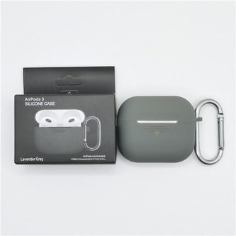 Jednobarevný obal s karabinou pro AirPods 3,Lavender Grey