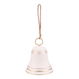 Zvonek - závěsná ozdoba, kov, bílý