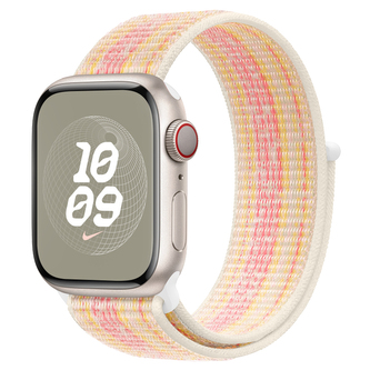 Nylonový řemínek pro Apple Watch 42/44/45/46/49mm,Žluto-béžovo-růžová