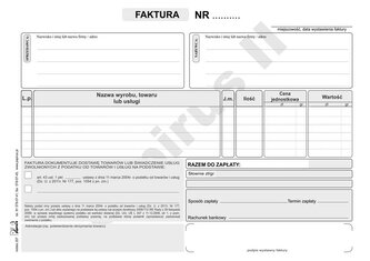 DRUK FAKT CZYNNOSCI ZWOLN Z VAT ART 43 A5/60K PIR