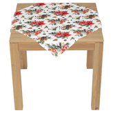 Ubrus - vánoční květy a jehličí, 100% polyester, 80 x 80 cm