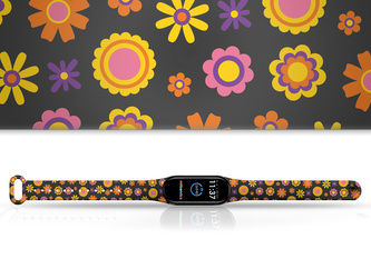 Náhradní náramek Mi band 3/4/5/6/7 Kreslené květiny,Vícebarevná,Xiaomi Mi band 5/6/7