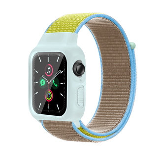 Nylonový set 2v1 pro Apple Watch 42/44/45mm,Tyrkysovo-Žlutá