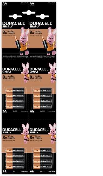 Bateria Alkaliczna LR06 Duracell Simply OP16SZT B/C