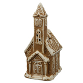 Kostelík perníkový - keramika, LED osvětlení, hnědý