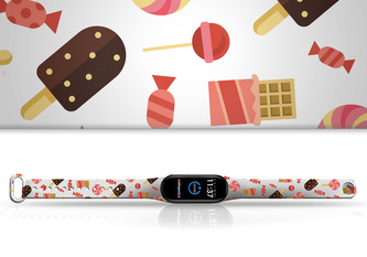 Náhradní náramek Mi band 3/4/5/6/7 Sladkosti,Bílá,Xiaomi Mi band 3/4