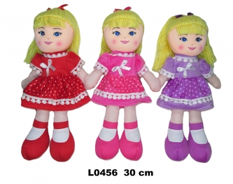 LALKA SZMACIANA 30CM CZER SUKIENKA SA FOL