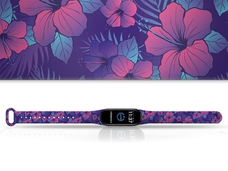 Náhradní náramek Mi band 3/4/5/6/7 Fialové květiny vzor,Vícebarevná,Xiaomi Mi band 3/4