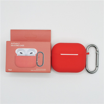 Jednobarevný obal s karabinou pro AirPods 3,Red