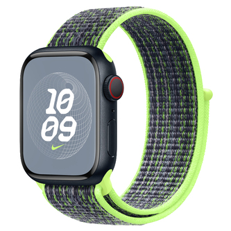 Nylonový řemínek pro Apple Watch 42/44/45/46/49mm,Modro-neonovězelená