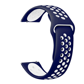 Perforovaný řemínek 22mm,Tmavěmodro-Bílý