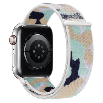 Nylonový řemínek kamufláž pro Apple Watch 42/44/45/46/49mm,Béžová kamufláž