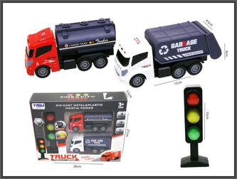 Auta miejskie 12cm zestaw 2auta z sygnalizatorem