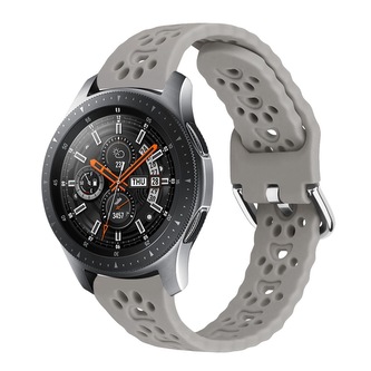 Řemínek s perforovanými pacičkami a přezkovým zapínáním 22mm,Šedo-hnědý