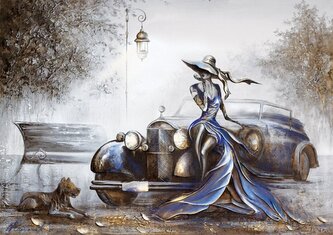 MAGNOLIA Puzzle Dáma v modrém 1000 dílků