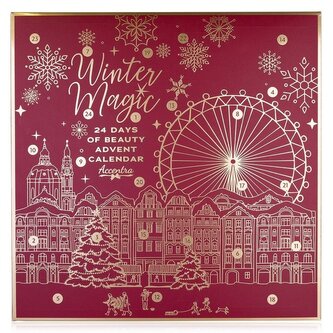 Adventní kalendář WINTER MAGIC BORDEAUX ve čtvercové krabičce