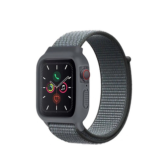 Nylonový set 2v1 pro Apple Watch 42/44/45mm,Šedo-Stříbrná Nylonový set 2v1 pro Apple Watch 42/44/45mm,Šedo-Stříbrná