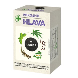 LEROS Bylinný čaj Pokojná hlava - nálev. sáčky (20 x 1,5 g) - zmírňuje tlak na spáncích a čele LEROS Bylinný čaj Pokojná hlava - nálev. sáčky (20 x 1,5 g) - zmírňuje tlak na spáncích a čele
