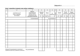 Pocztowa książka nadawcza 96 stron A5