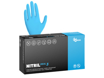Nitrilové rukavice NITRIL IDEAL3  100 ks, nepudrované, modré, 3.5 g Velikost: XL