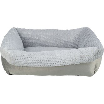 Vánoční sametové lůžko LIVIA Soft s hebkým okrajem, šedá - 80 x 60 cm