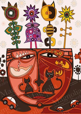 MAGNOLIA Puzzle Surrealistické kočky 1000 dílků