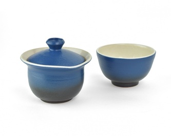 Keramický Gaiwan s miskou modrý