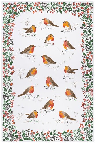 Vánoční kuchyňská utěrka Robins & Berry White