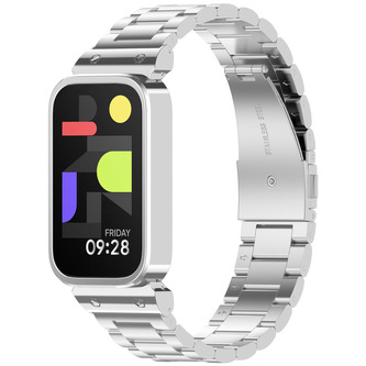 Kovový řemínek pro Mi band 9 Active / Redmi Band 3,Stříbrný