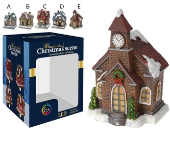 LED domeček z umělého kamene D, 12 cm