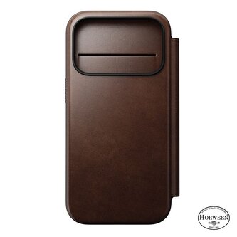 Nomad Modern Leather Folio, rustic brown (Horween) - iPhone 17 Pro