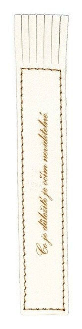 Kožená záložka se střapci Co je důležité je očím neviditelné