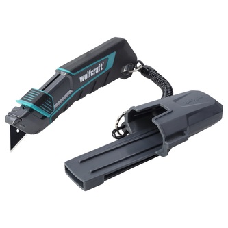 Nóż z futerałem, z ostrzem trapezowym PRO SAFETY wolfcraft