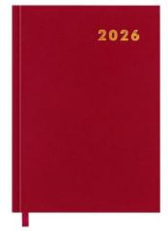 Kalendarz książkowy 2026 A5 czerwony EASY