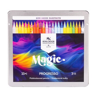 Koh-i-noor PROGRESSO MAGIC 8774/24 - pastelky v laku v laku v plechovém pouzdře - 24 ks