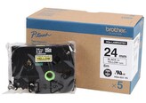 Brother HGe-651, 24mm x 8m, 5ks, černý tisk / žlutý podklad, originální páska