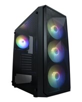 VeinX case ME19A Mid Tower, bez zdroje, 1x USB3.0, 1x USB2.0, 4x 120mm ARGB Fan, 1x ARGB Controller, černá