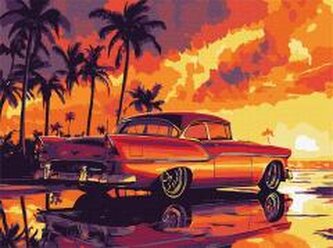 Malowanie po numerach - Zachód słońca 30x40xm Malowanie po numerach - Zachód słońca 30x40xm