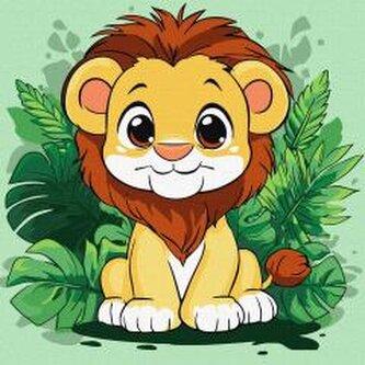 Malowanie po numerach - Wesołe lwiątko Kids Malowanie po numerach - Wesołe lwiątko Kids