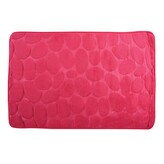 MSV koupelnová předložka PEBBLES, růžová, PU pěna, protiskluzová, 50 x 80 cm