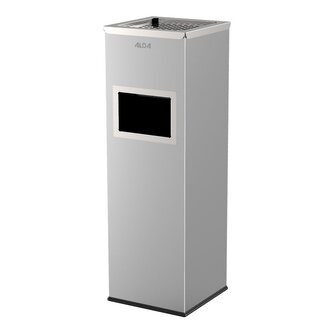 Venkovní odpadkový koš s popelníkem Mirage 22 l, nerez ocel, matná