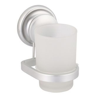 MSV nástěnný kelímek na zubní kartáčky SUPER VENTOUSES, bílý, s přísavkou