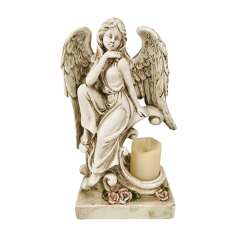LED anděl polyresin se svíčkou 17,5 x 10 x 28 cm LED anděl polyresin se svíčkou 17,5 x 10 x 28 cm