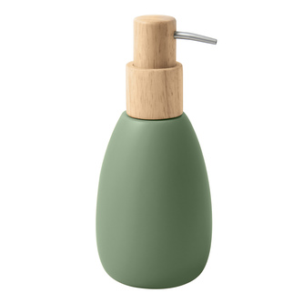 Spirella dávkovač mýdla SVEN, zelený, polyresin, dřevo, 260 ml