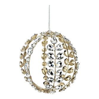 Vánoční koule 10 cm, kov a drahé kameny (šperky)